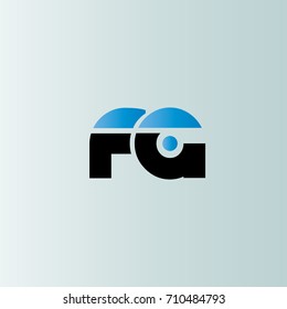 fg initial letter linked lowercase logo. f and g vector template design