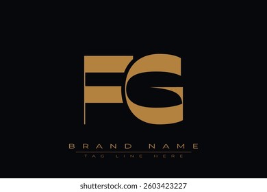 FG initial letter logo design. Letter F and G luxury alphabet letter logo icon template