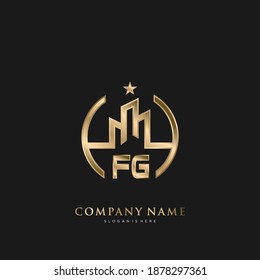 FG Initial Letter Real Estate Luxury house Logo Vector art for Business, Building, Architecture