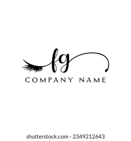 FG initial Logo lash logo eyelash vector modern