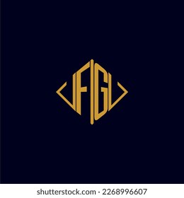 FG initial monogram square logo design ideas