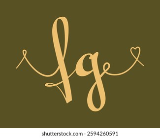 FG initial wedding monogram calligraphy vector illustration. Hand drawn lettering f and g love logo design for valentines day poster, greeting card, photo album, banner print or tattoo.