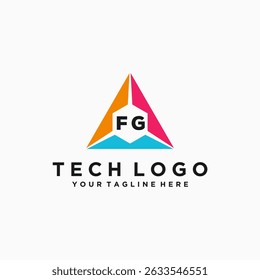 FG Initials Tech Logo Vector Art Icons and Graphics