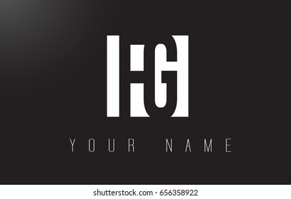 FG Letter Logo With Black and White Letters Negative Space Design.