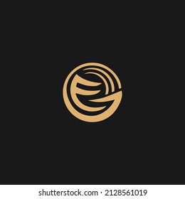 FG letter logo, FG circle type logo icon 