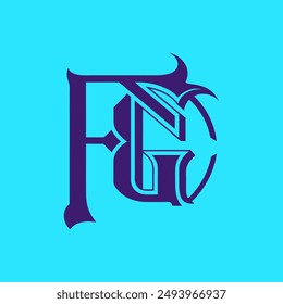 Logo de la letra FG Diseño creativo.
Vector de concepto único con logotipo de monograma FG.
FG creativo moderno plano abstracto iniciales logo de la letra.
