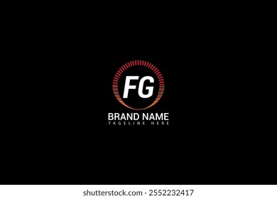 Diseño creativo del logotipo de la letra de FG. Diseño único de FG. Diseño del logotipo de la letra de FG sobre fondo negro.