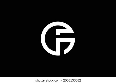 FG letter logo design on luxury background. GF monogram initials letter logo concept. FG icon design. GF elegant and Professional white color letter icon on black background.