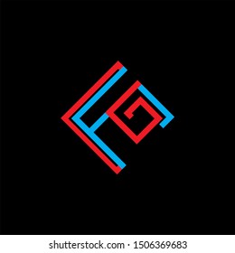 FG Letter monogram with abstrac concept style design