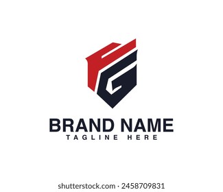 FG letter triangle vector logo template. Letter FG minimalist logo design. FG geometric simple logo symbol.