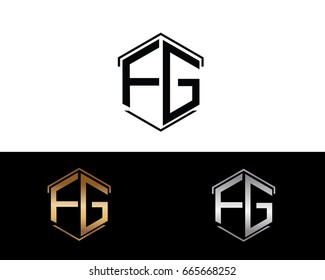 FG letters linked with hexagon shape logo