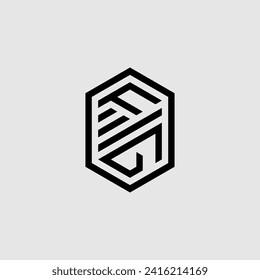 FG line geometric monogram with high quality professional design that will print well