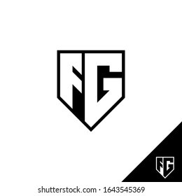 FG logo design, Letter FG geometric logo with Shield style, Logo for game, community or business.
