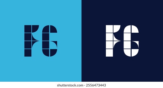 FG logo design with tile shape. Minimalist and modern vector illustration design suitable for business or brand