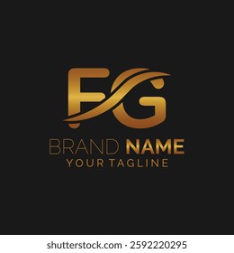FG logo design. Trendy awesome artistic FG initial based Alphabet icon logo.
