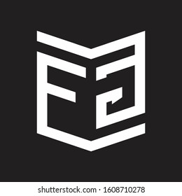 FG Logo Emblem Monogram With Shield Style Design Template Isolated On Black Background