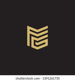 FG Logo Modern with Negative space gold and white colors