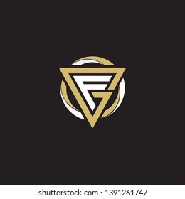 FG Logo Modern with Negative space gold and white colors