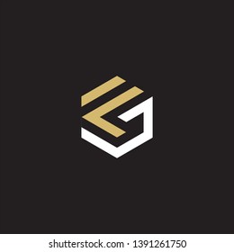 FG Logo Modern with Negative space gold and white colors