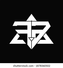 FG Logo monogram isolated with triangle shape design template on black background