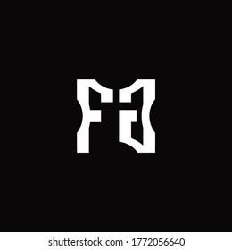 Monograma del logotipo FG con elementos cortados plantilla de diseño