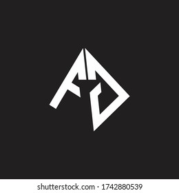 FG Logo monogram with standout triangle shape ribbon design template