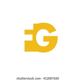 FG Logo. Vector Graphic Branding Letter Element. White Background