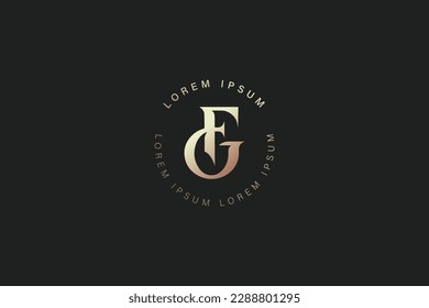 fg modern luxury monogram typography logo design, fg monogram logo, fg initials, fashion brand logo
