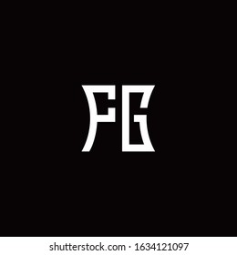 FG monogram logo with curved side style design template