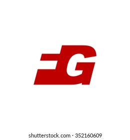 FG negative space letter logo red