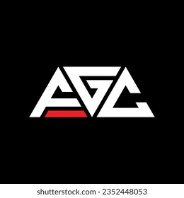 FGC triangle letter logo design with triangle shape. FGC triangle logo design monogram. FGC triangle vector logo template with red color. FGC triangular logo Simple, Elegant, and Luxurious design.
