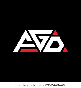 FGD triangle letter logo design with triangle shape. FGD triangle logo design monogram. FGD triangle vector logo template with red color. FGD triangular logo Simple, Elegant, and Luxurious design.