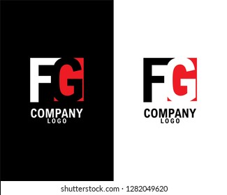 fg/gf Initial abstract company Logo Design with negative space. company logo template vector 