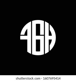 FGH or F initial letters looping linked circle elegant logo