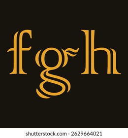 Ilustración vectorial de Plantilla de diseño de logotipo inicial de letra FGH