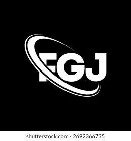 FGJ-Logo. FGJ-Brief. Logo-Design für FGJ-Buchstaben. Initialen FGJ-Logo mit Kreis und Großbuchstaben-Monogramm-Logo verbunden. FGJ-Typografie für Technologie, Business und Immobilien Marke.