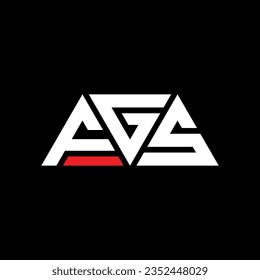 FGS triangle letter logo design with triangle shape. FGS triangle logo design monogram. FGS triangle vector logo template with red color. FGS triangular logo Simple, Elegant, and Luxurious design.