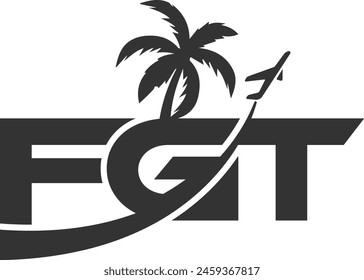 FGT Letter Logo with travel icon