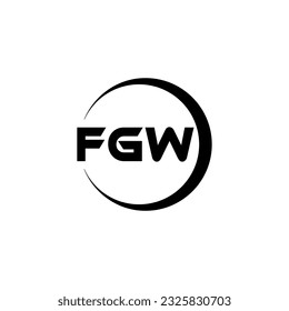 FGW letter logo design in illustration. Vector logo, calligraphy designs for logo, Poster, Invitation, etc.