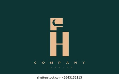 FH Abstract Geometric Logo Design. Modern and elegant logo design with simplistic typography elements, showcasing branding excellence.