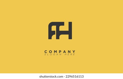 FH Alphabet letters Initials Monogram logo HF, F and H