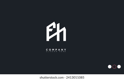 FH Alphabet letters Initials Monogram logo HF, F and H