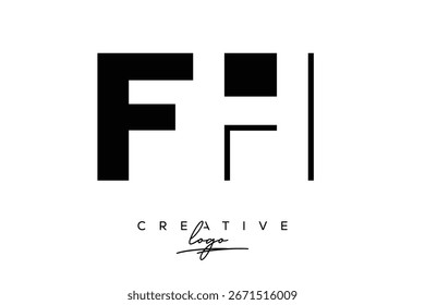 Logotipo creativo minimalista de espacio negativo de FH con monograma moderno para marca y logotipo de marca comercial con letras iniciales Diseño de logotipo para marca.