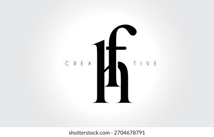 FH Elegant Serif Monogram Logo – Luxury Lowercase Typographic Lettermark for Modern Branding