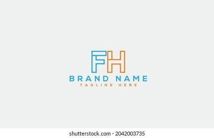 FH f h modern creative alphabet letter logo icon template 