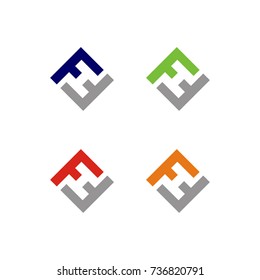 FH or FHF or HF logo initial letter design template vector