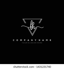 FH handwriting initial logo template vector.