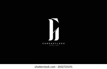 FH HF Abstract initial monogram letter alphabet logo design