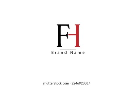 FH HF F H abstract vector logo monogram template