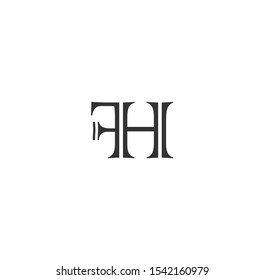 FH or HF font designs for logo and icons